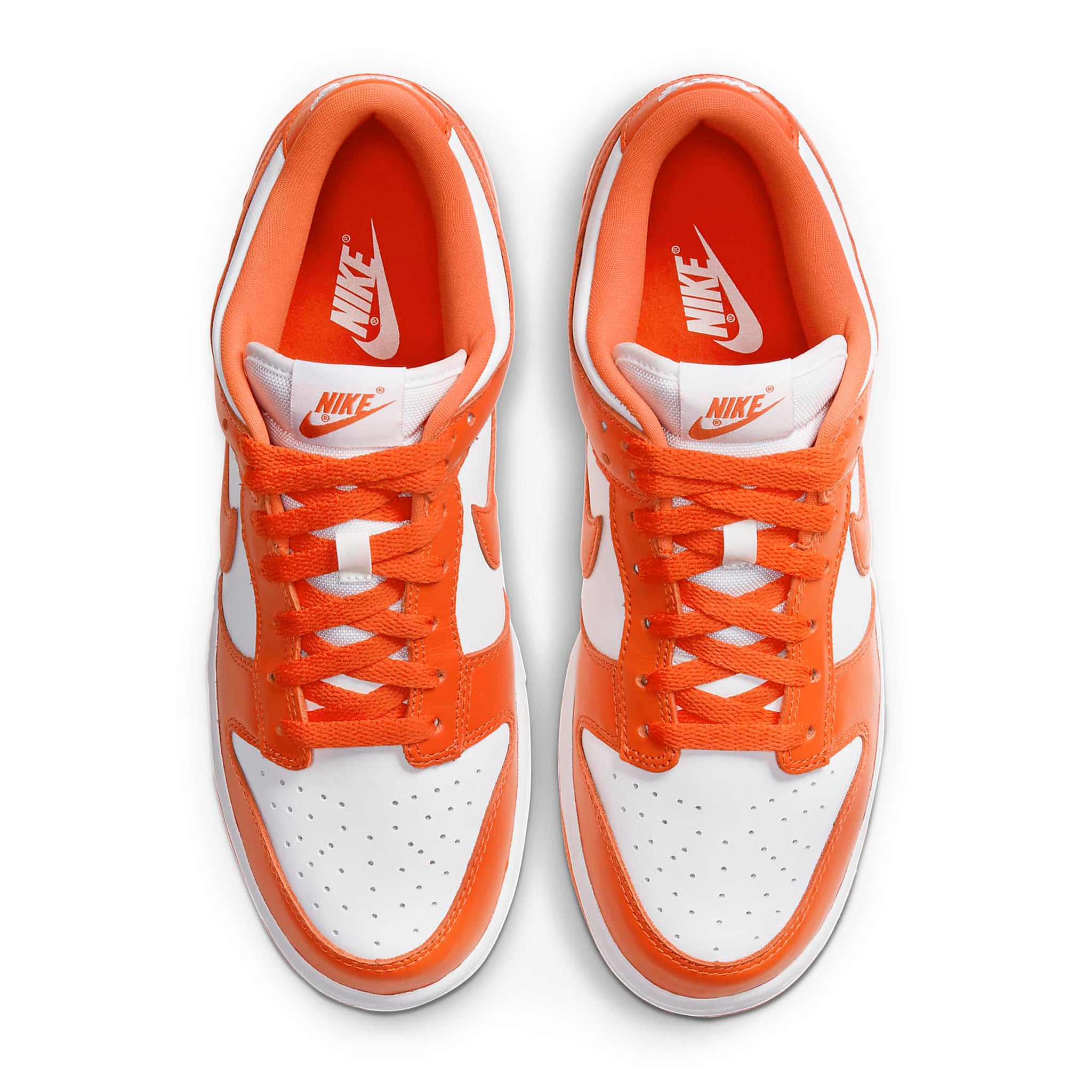 Top down view of Nike Dunk Low Syracuse (2020/2022) CU1726-101